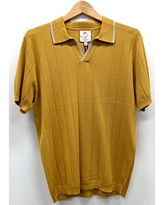  Cigar Couture Signature Men's Polo Knit Short Sleeve Sport Shirt PJ-1423 Gold