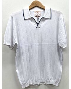  Cigar Couture Signature Men's Polo Knit Short Sleeve Sport Shirt PJ-1423 White