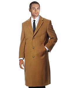Prontomoda Couture Harvard Men's Camel Topcoat Full Length L400913C