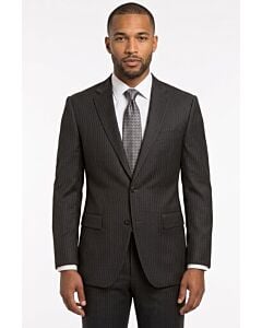 Prontomoda Europa Charcoal Pinstripe Modern Fit Wool Suit S44712N23