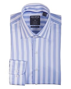 Proper Shirtings Blue Bold Stripe Contemporary Fit Dress Shirt P640ET0R
