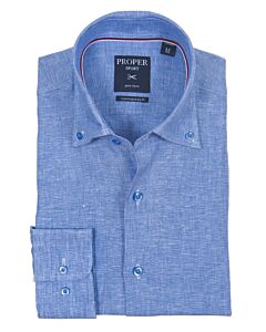 Proper Shirtings Linen Casual Sport Shirt L432OPCR Blue