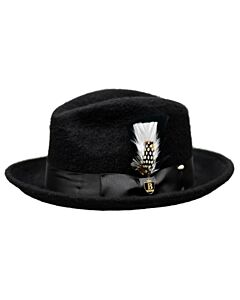 Bruno Capelo Hats RA Rabbit Australian Wool Fedora Black