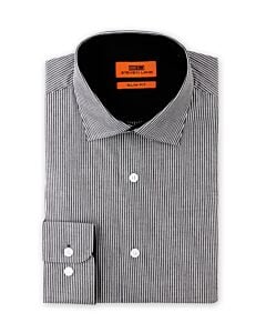 Steven Land Black Pin Stripe Slim Fit Dress Shirt SB1941