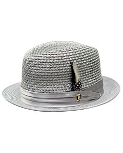 Bruno Capelo Hats SC Santa Cruz Natural Braid Fedora Silver
