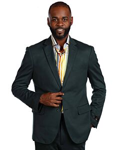 Vitali Bottle Green Wool 4 Way Stretch Modern Fit Vested Suit ST01