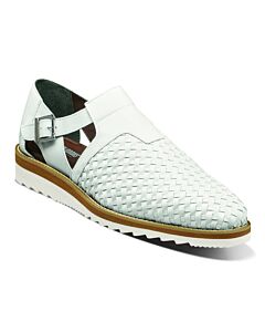 Stacy Adams Alvarado 25769 Closed Toe Woven Men's Dress Sandal  White