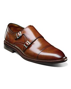 Stacy Adams Boswell 25779  Cap Toe Double Monk Strap Men's Dress Shoe  Brandy