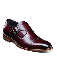 Stacy Adams Desmond 25162 Cap Toe Monk Strap Men's Dress Shoe  Burgundy
