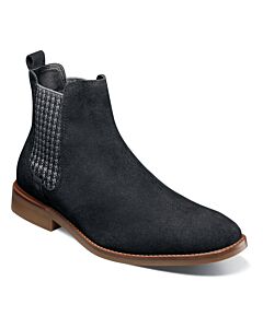 Stacy Adams Gabriel 25625 Plain Toe Men's Dress Chelsea Boot  Black Suede