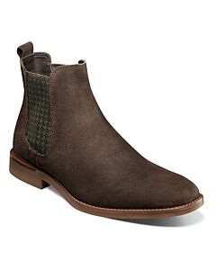 Stacy Adams Gabriel 25625 Plain Toe Men's Dress Chelsea Boot  Chocolate Suede