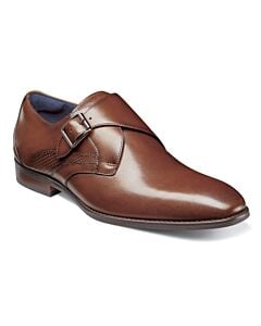 Stacy Adams Karcher 25590 Plain Toe Monk Strap Men's Dress Shoe  Cognac
