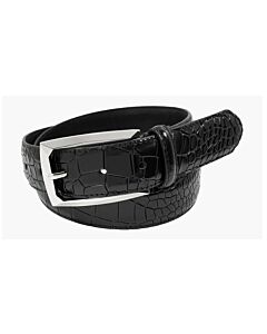 Stacy Adams Ozzie SA501 Men's Leather Croc Embossed Dress Belt  Black