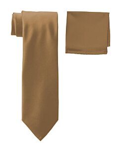 Stacy Adams Solid Poly-Satin Tie Set SA400S Beige