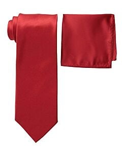 Stacy Adams Solid Poly-Satin Tie Set SA400S Fire Red