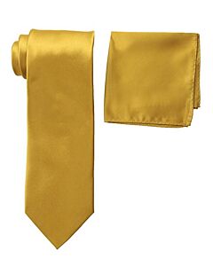 Stacy Adams Solid Poly-Satin Tie Set SA400S Gold