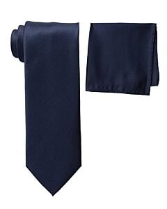 Stacy Adams Solid Poly-Satin Tie Set SA400S Navy