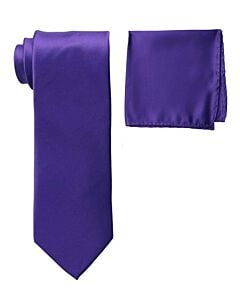 Stacy Adams Solid Poly-Satin Tie Set SA400S Purple