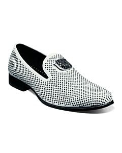Stacy Adams Swagger 25228 Studded Slip On Men's Dress Shoe  White/Black