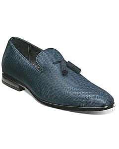 Stacy Adams Tazewell 25343 Plain Toe Tassel Slip On Men's Dress Shoe  Navy
