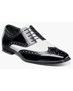 Stacy Adams Tinsley 25092 Wingtip Oxford Men's Dress Shoe  Black/White
