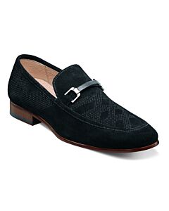 Stacy Adams Wydell 25588  Moc Toe Bit Slip-On Men's Dress Shoe  Black Suede