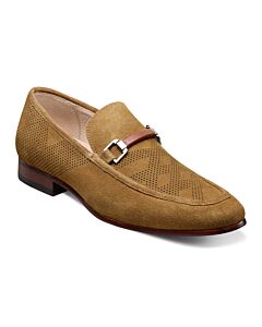 Stacy Adams Wydell 25588  Moc Toe Bit Slip-On Men's Dress Shoe  Tan Suede