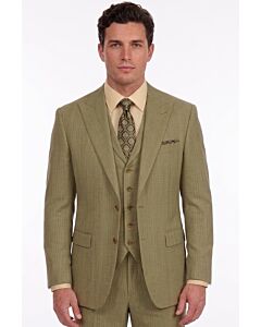 Steve Harvey Reserve Green Stripe Modern Fit Vested Suit 126711SHS