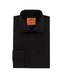 Steven Land Black Poplin Trim Fit Dress Shirt DS115B