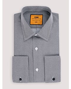 Steven Land Black Sharkstooth French Cuff Dress Shirt Dakota DM287