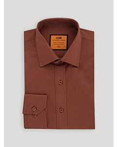 Steven Land Brown Poplin Trim Fit Dress Shirt DS115B