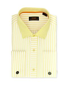 Steven Land Cream Mixed Stripe French Cuff Dress Shirt DS2134