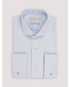 Steven Land Elite Non Iron Blue Chevron French Cuff Dress Shirt Oliver DSW336F
