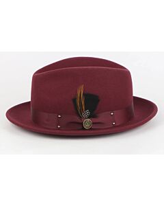 Steven Land Hats WH-100 Ayden Wool Fedora Burgundy