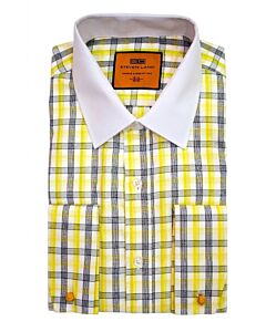 Steven Land Merigold Plaid French Cuff Dress Shirt DM309F