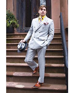 Steven Land Muted Window Pane Double Breasted Fashion Suit Peter SL77-627