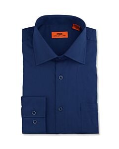 Steven Land Navy Poplin Trim Fit Dress Shirt DS115B
