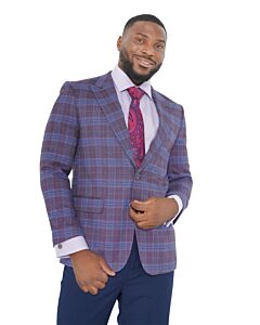 Steven Land Purple Plaid Modern Fit Sport Coat Sandro SL77-717