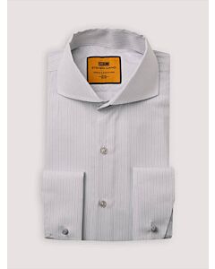 Steven Land Sand Vertical Stripe Dress Shirt Stefano DM290
