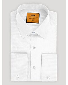 Steven Land White Sharkstooth French Cuff Dress Shirt Dakota DM287