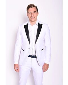 Steven Land White Solid Ultra Slim Fashion Suit Dante Tux SL77-290