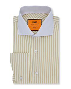 Steven Land Yellow Striped French Cuff Dress Shirt DM251