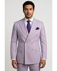 Studio Ferera Men's Lavender Slim Fit Double Breasted Suit 2091