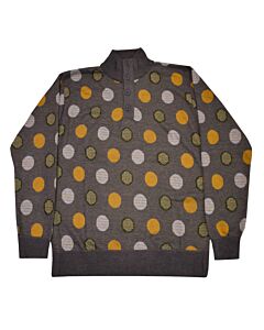 Studio Ferera Mock Neck Button Men's Sweater SF1868 Grey