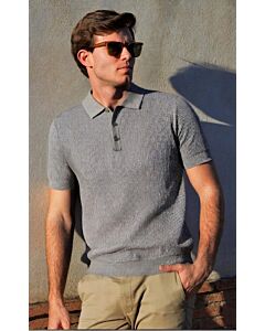 The Image Men's Slim Fit Short Sleeve Knit Polo Shirt SW106 D GREY