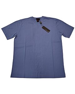 Tulliano Men's Ribbed V Neck Tee Shirt 2210 Vienna Ocean Blue