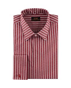 Steven Land Burgundy Striped 3 IN 1 French Cuff Dress Shirt TW929