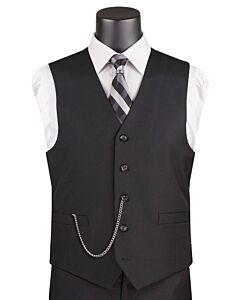 Vinci Men's Modern Fit Suit Vest OV-900 Black