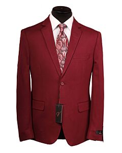 Vitali Burgundy Wool 4 Way Stretch Modern Fit Vested Suit ST01