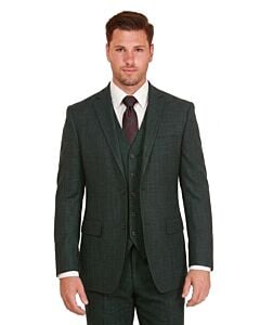 Vitali Emerald Crosshatch Modern Fit Vested Suit M6350